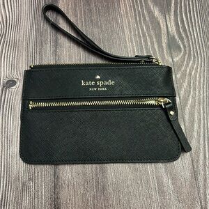Kate Spade Black and Gold Zip Pouch